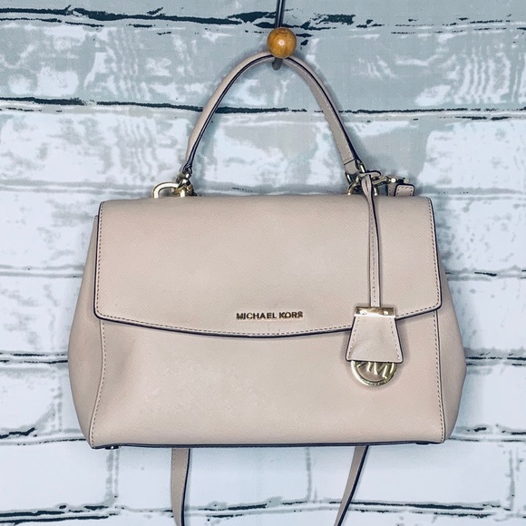Michael Kors Handbags - Michael Kors Ava Medium Saffiano Satchel Pink